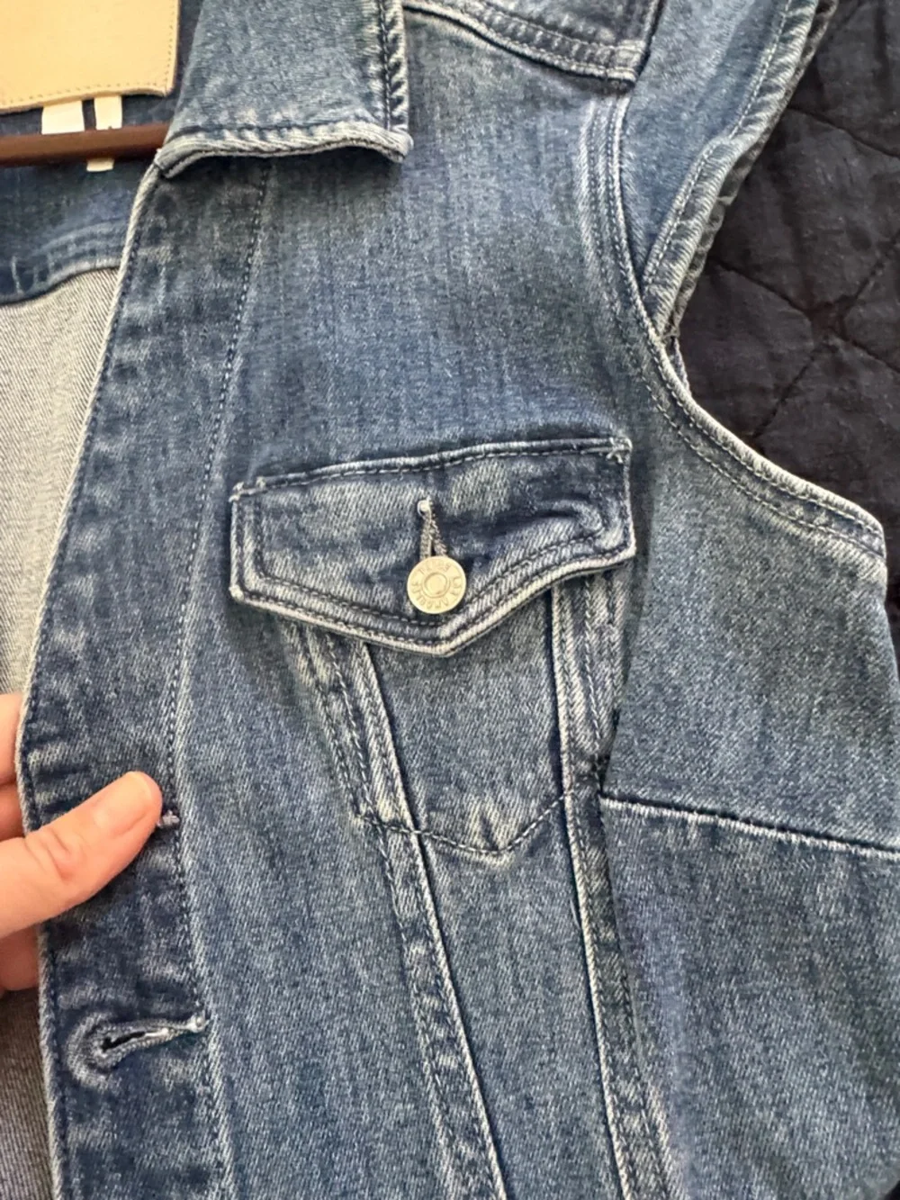 PAIGE Sleeveless Button-Front Denim Mini Dress - Blue - Picture 7 of 9